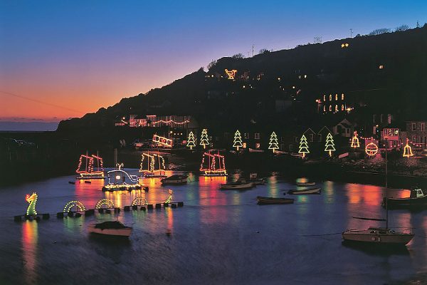 Cornish Christmas Lights at Mousehole