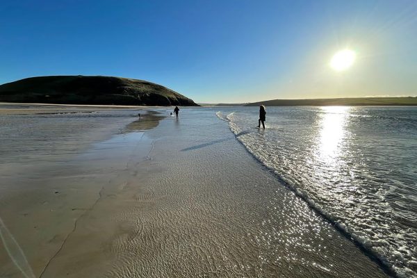 winter beach cornwall