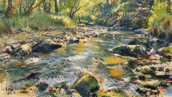 river camel impressionist